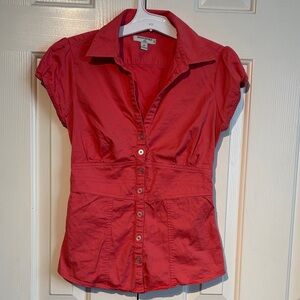 Banana Republic Red Button-Down Women's Shirt